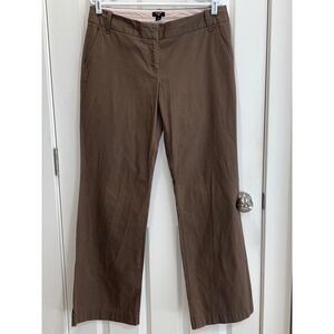 J.Crew City Fit Brown Stretch Chino Pants Womens 10R Straight Leg 96071 FA11